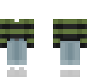 ob - mochi tea green & black stripes w/ jeans