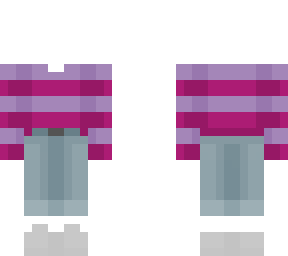 ob - pastel purple & dark pink stripes w/ jeans