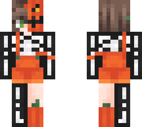 pumpkin skeleton brunette