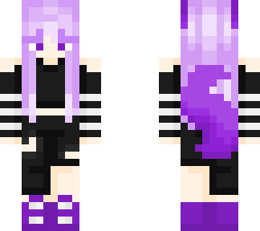 purple wolf w/ ripped jeans and striped shirt