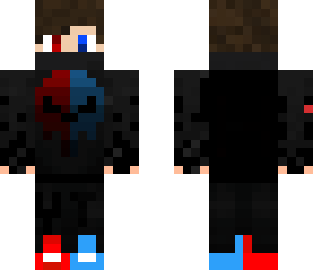 red and blue skull