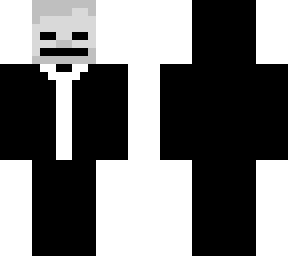 skeleton in tuxedo with hood