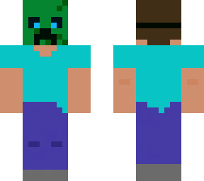 steve with a plastic creeper mask