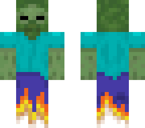zombie catching fire