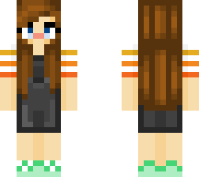 brown hair girl wearing overalls - annabel