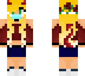 cute blond demon girl in a mask