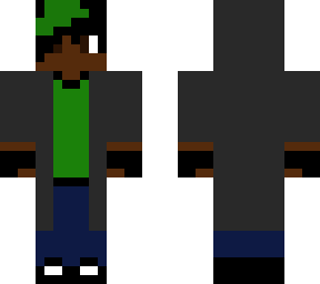 fairytail me with green streak in hair and hood up