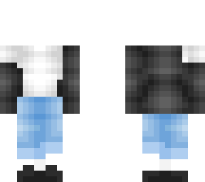 ob - black coat w/ white top & jeans w/ socks
