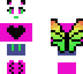 panda heart skin
