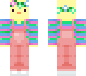 poly duck with orange overalls?