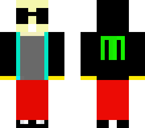 bald man with m jacket
