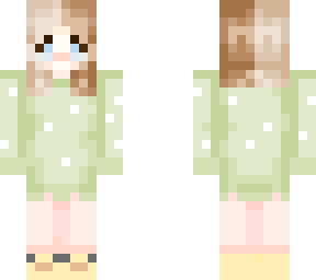 half dye hair cute green jumper