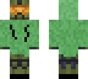master chief with green hoodie
