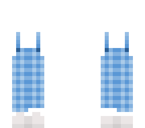ob - checkered light blue jean overalls w/ shoes