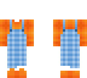 ob - pumpkin pie orange w/ jean overalls