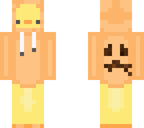 orange spook duck in a hoodie