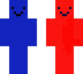 red and a blue skin