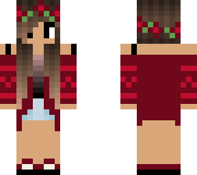 red flower crown