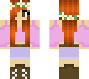 red haired flower girl,  brown eyes