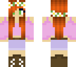 red haired flower girl,  green eyes