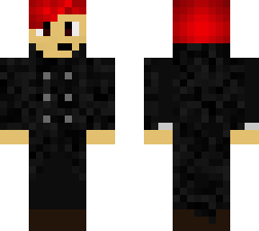 red haired suit + trench coat
