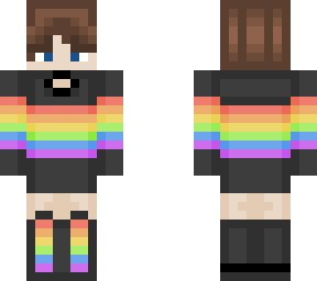 short haired rainbow person