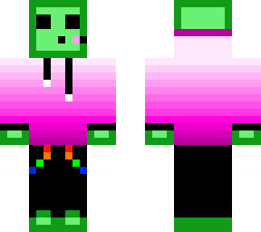green slime pink hoodie gradient (full sleeves)