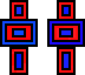 red and blue