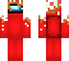 red imposter covered in cake