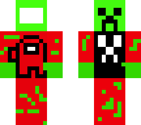 among us (minecraft logo and among us logo) messy slime edition