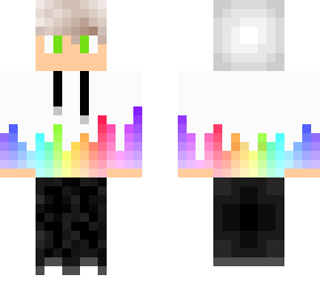 rainbow boy with green eyes