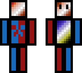 shiny red and blue