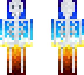 skeleton on blue and red gradient