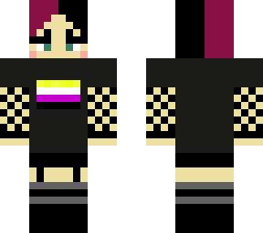 split dye hair non-binary flag shirt
