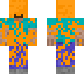 steve covered in pumpkin soup