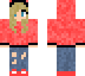blonde girl with pastel hoodie