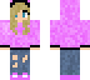 blonde girl with pastel hoodie