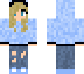 blonde girl with pastel hoodie