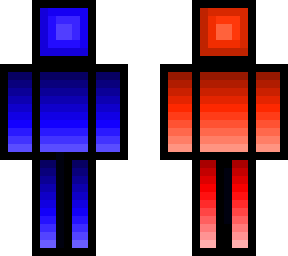 blue and red