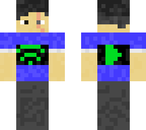 blue shirted person with a scar on their face