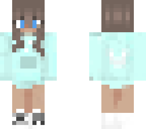 girl with mint green hoodie
