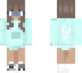 girl with mint green hoodie