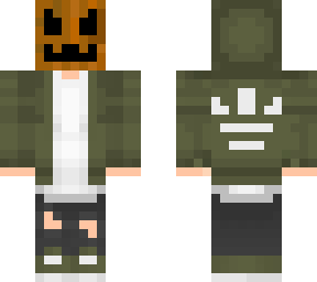 green adidas skin with pumpkin head