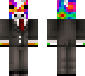 rainbow cow in a suit