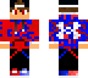 red and blue under armor sweatshirt man