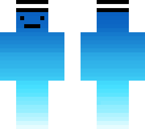 blue to white gradient with headband