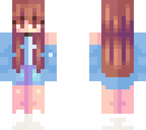 cute blue girl with back pig tails