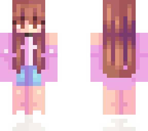 cute pink girl with back pig tails