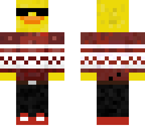 duck with 3d glasses + black pants