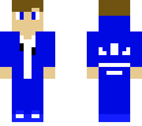 blue eyes boy with blue jacket, blue pants, blue shoes and blue headphones
